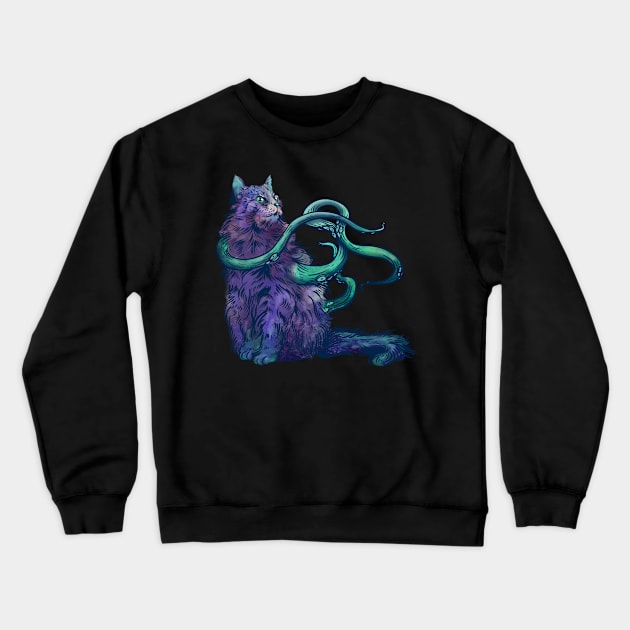 Call of Cathulhu - Kraken Cat Crewneck Sweatshirt by Manfish Inc.